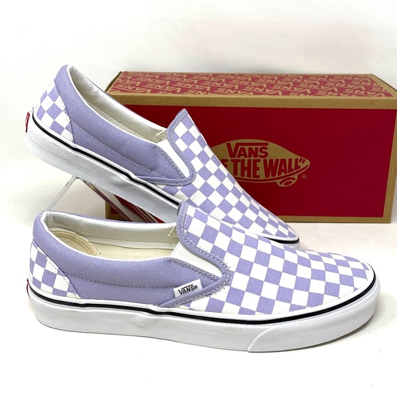 Vans Other - VANS Classic Slip On Checker Lavender Men’s Low Top Canvas Sneakers VN000XG8ARV